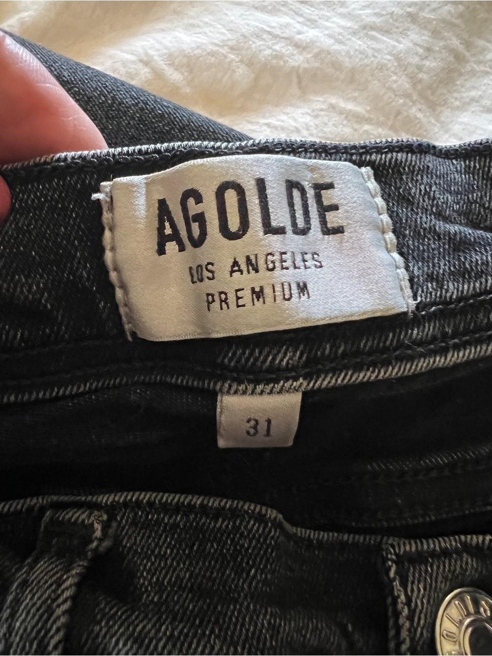 AGOLDE Black High Rise Straight Leg Ankle Jeans Women’s 31 Premium Denim Street - Picture 4 of 7